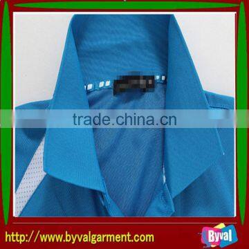 Custom Unisex Comfortable Polyster/Spandex Blue Quick Dry Polo Neck Dry Fit Sport Shirt photo-5