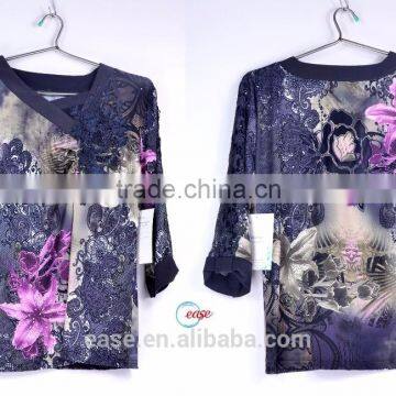 polyester printed Clipping Chiffon for dress,blouse and suit