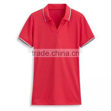 2016 Bulk Cheap Fancy Design Quick Dry Wholesale Women Golf No Button Polo Shirt photo-3
