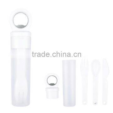 Plastic Utensil Set With Bottle Opener - Utensils Included Are Spoon, Fork and Knife and Comes With Your Logo photo-5