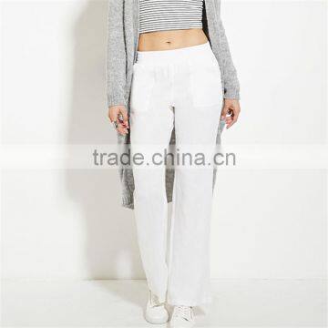2017 OEM Soft Jogger Trousers Casual Olive Linen Women Pants photo-4