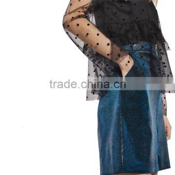 2017 OEM Spring Elegant High Waisted Velvet Wrap Around Skirt photo-4