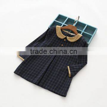 Autumn Casual Sweet Style Plaid Cotton Girls Children Latest Fashion Dress photo-5