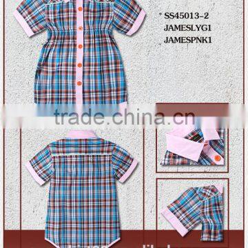 fashion girls beautiful shirts checked short sleeve fashionable shirts for girls