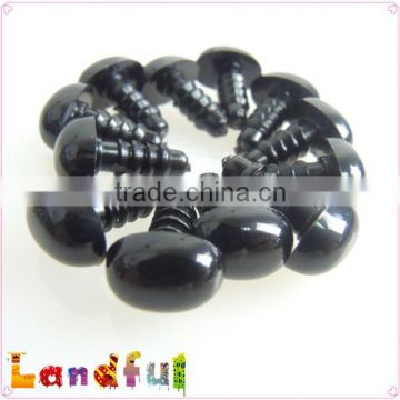 10mm Handmade Toy Craft Doll Black Safety Plastic Oval Nose