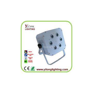 cheap 6X15W RGABW battery powered flat led par light,battery recharged dj light,led stage light