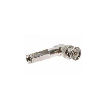 BNC Male Twist-On RG59 & RG62 Cable Right Angle Connector