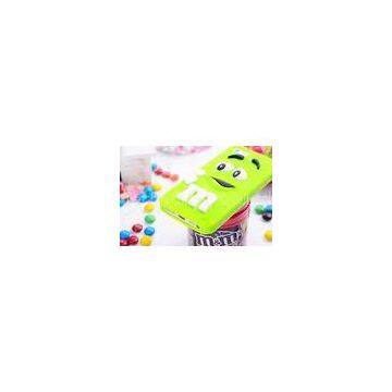 3D Cute MM Rainbow Bean Marble Chocolate Silicone Case For IPhone 4 / IPhone 5S