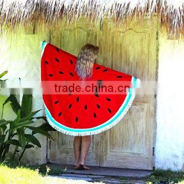 Printed 100% polyester Large Round Beach Towel With Fringe Tassels Beach Sand Blanket