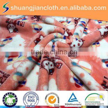 double-side polyester flannel nighty fabric with colourful pattern