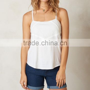 white plain blank custom fitness polyester/cotton/rayon tank tops for women