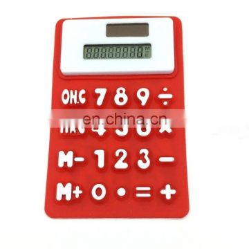 New 8 Digit Cute Office Stationery Solar Powered Silicone Calculator for promotional gift