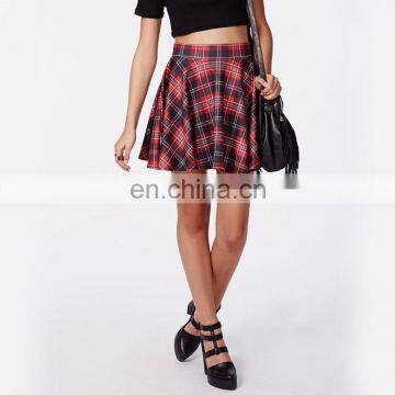 Red and Black Checked Cheer Leading Skirt photo-6