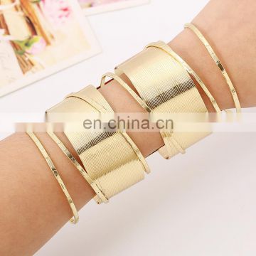 Punk Jewelry Cuff Bracelets Gold Metal Wide Long Bangle Cuff Jewelry Cuff Bangle