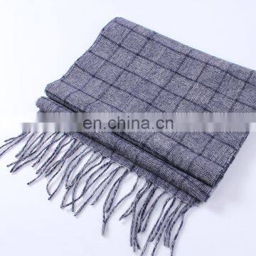 Inner Mongolia 2017 Autumn Winter Woolen Thick Men Warm Classic Plaid Long Tassel Wool Scarf