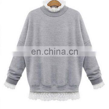 New Ladies Casual Sport Tops Plain Hoody Girls Lace Sweatshirt Jacket Plus Size photo-3