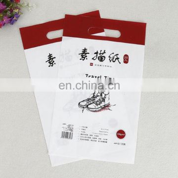 factory manufacture customized Translucent PE plastic bag, custom made sketch paper packaging bag with hang hole