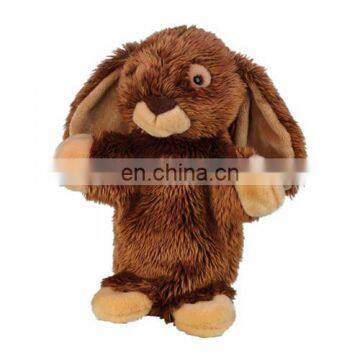 Dark brown rabbit plush hand puppet bunny puppet