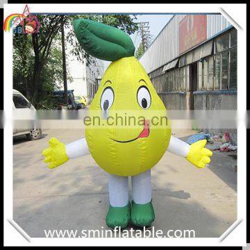 Promotion inflatable fruit model, fresh pear moving model for outdoor display, advertising fruit cartoon model for sale