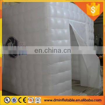8x8x8' LED white inflatable with 3 doors inflatable photo booth/inflatable photobooth for advertising