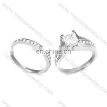 2017 rhinestone diamond wedding marriage couple ring stainless steel lover jewelry