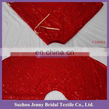 CTS002A 48" red sequin handmade christmas tree skirts