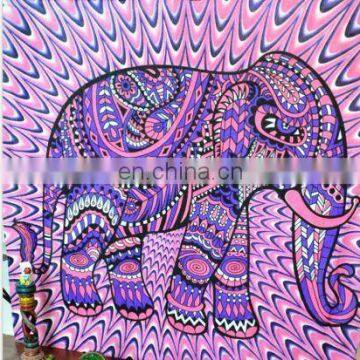 Wholesale Indian Printed Tapestries Screen Printed Elephant Tapestry Rajasthani Wall Hanging