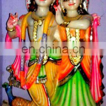 Radha Krishna Statue High Quality Marble Colorful Design