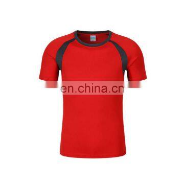 Grid polyester round neck t-shirt small order customization t-shirt