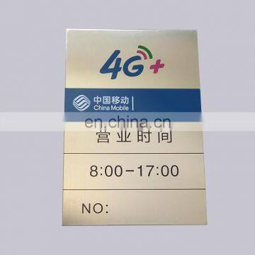 Wholesale OEM Items Screw Type Brushed Stainless Steel Custom Etched Metal Display Sign Board