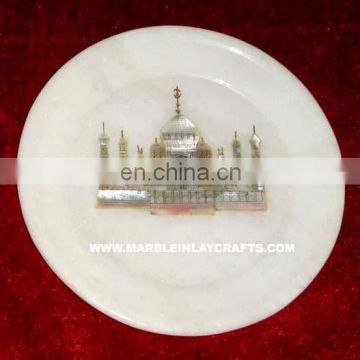 Marble Simple Taj Mahal Desgin Plate