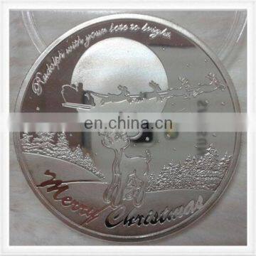 Chirstma gifts embossed plastic token coin