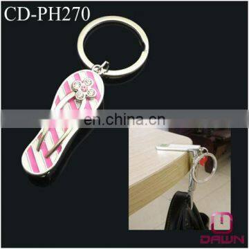 2013 new design rhinestone keychain shoe purse hanger CD-PH270