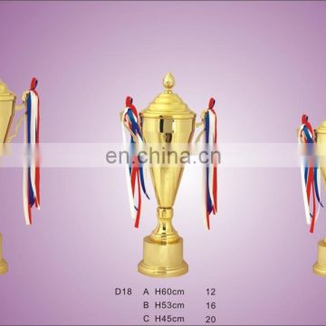 Ribbon metal customized tall prize cup trophy dealers