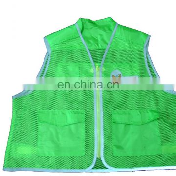 Green clothing Reflectvie safety mesh vest for workman clothing uniform