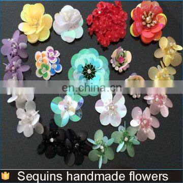 2016 Flower shaped sequins fabric applique gold Sequins appliques patch sell cheap