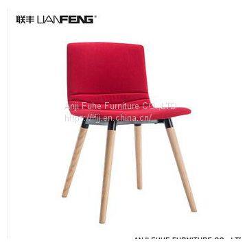 modern Eco friendly fabric chair bar chair home chair with wooden legs