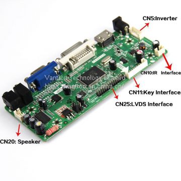 M.NT68676.2A LCD Controller Board with VGA DVI HDMI Inputs