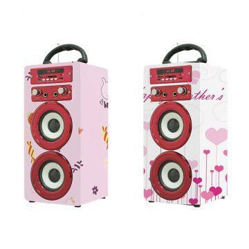 Christmas Gifts Promotion Party Speaker Outdoor Wooden 1000MAH Battery OEM/ODM with TF card/AUX/FM radio Stereo Music System