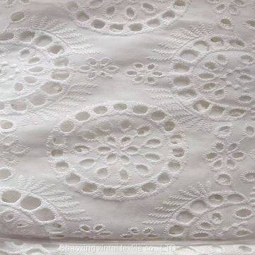 custom 100% white cotton fabric african embroidery