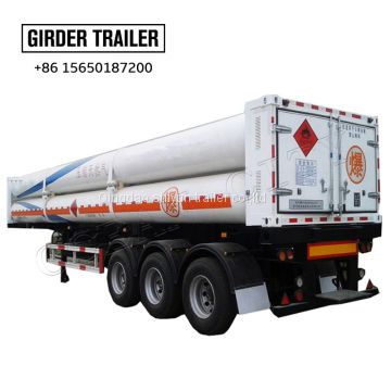 3 axles transporting CNG gas cylinder container tanker semi trailer for sale