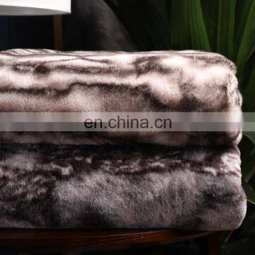 100%Polyester Luxury Ultra-Plush Printed Repreve Faux Fur Mink Throw Blanket for Winter photo-2