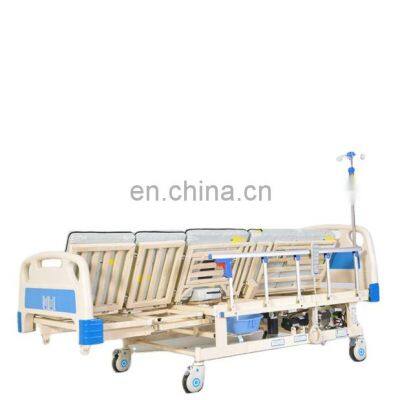 Medical bed with the function of back up and leg down with roller household bed