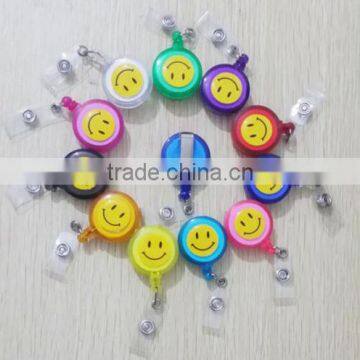 New ID Card Holder 20pcs Reel Retractable Badge Key Tag Clip Name Smiling Face photo-3