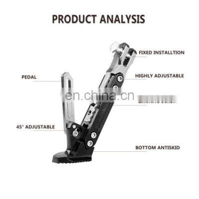 XT Motorcycle Universal Aluminum Alloy Adjustable Kickstand Foot Side Stand Parking Bracket photo-4