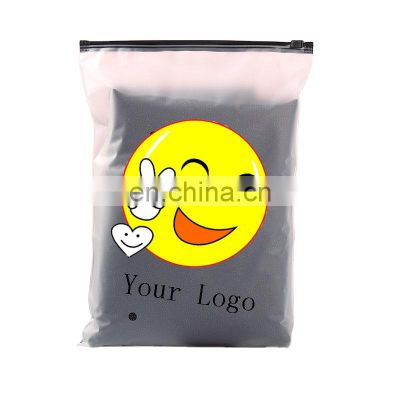 Custom Frosted Plastic clothes T Shirt Swimwear packaging zipper bag