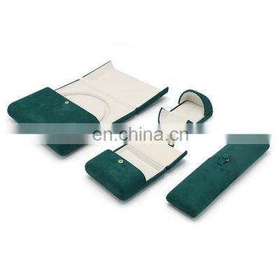 Luxury custom dark green pu leather necklace box packaging necklace box jewelry