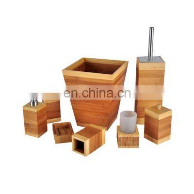 Eco-friendly Wooden Bamboo Bathroom Accessories Set Bathroom Decoration Set photo-3