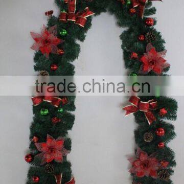 2015 christmas garland with flower and christmas ball