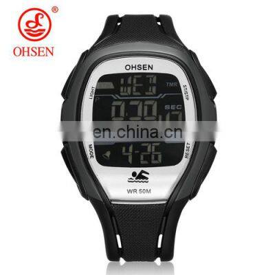 OHSEN 1802 Men Fashion Casual Sport Digital Movement Watch Back Light Suitable for swimming